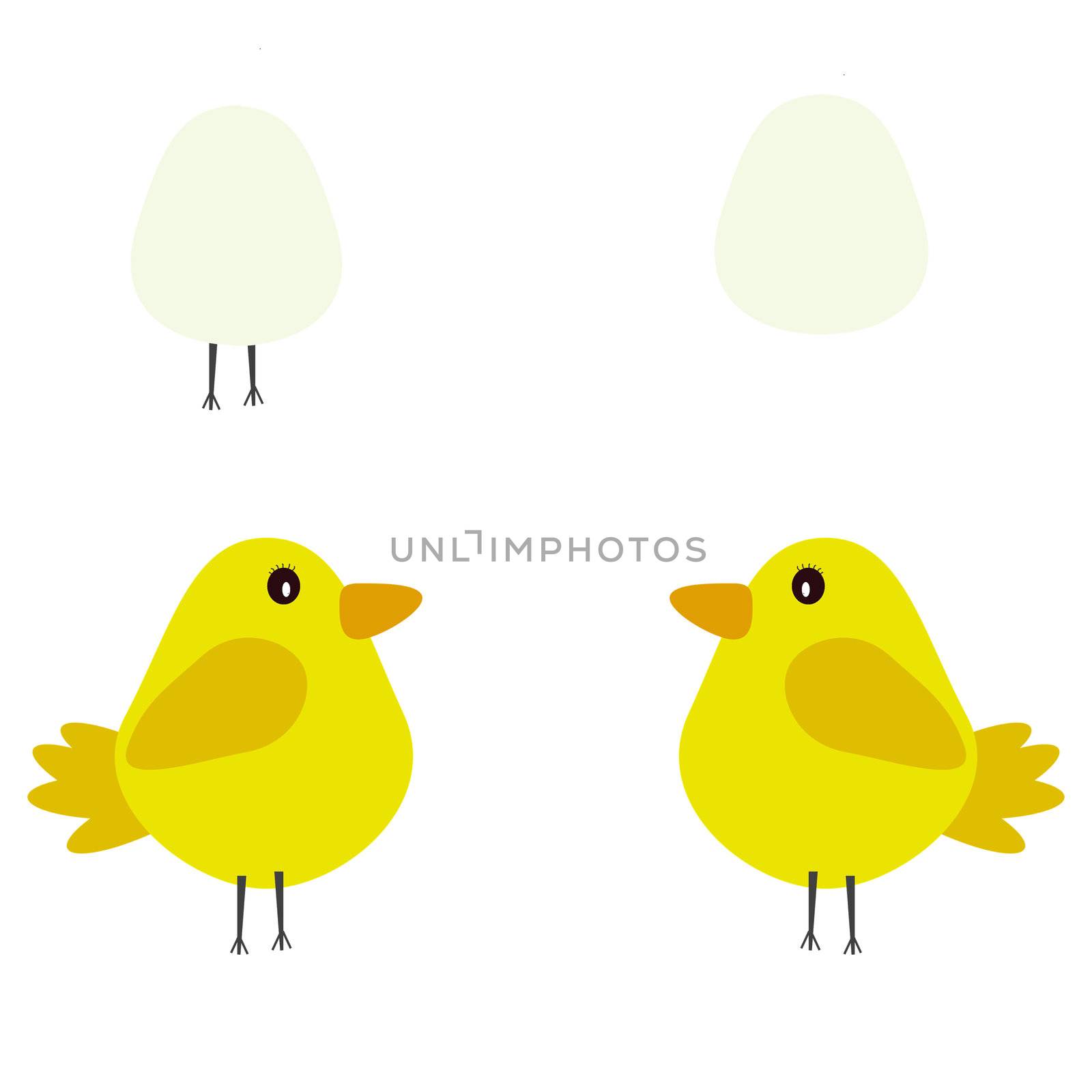 chicks and eggs