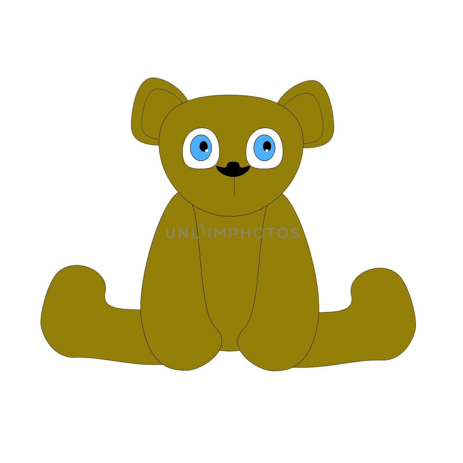 sitting down bear illustration