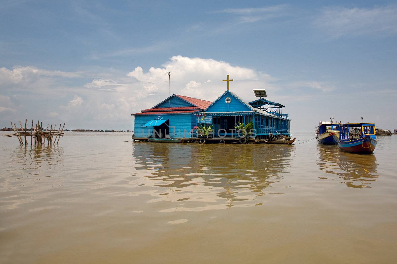 church on Tonle Sap Lake by foryouinf
