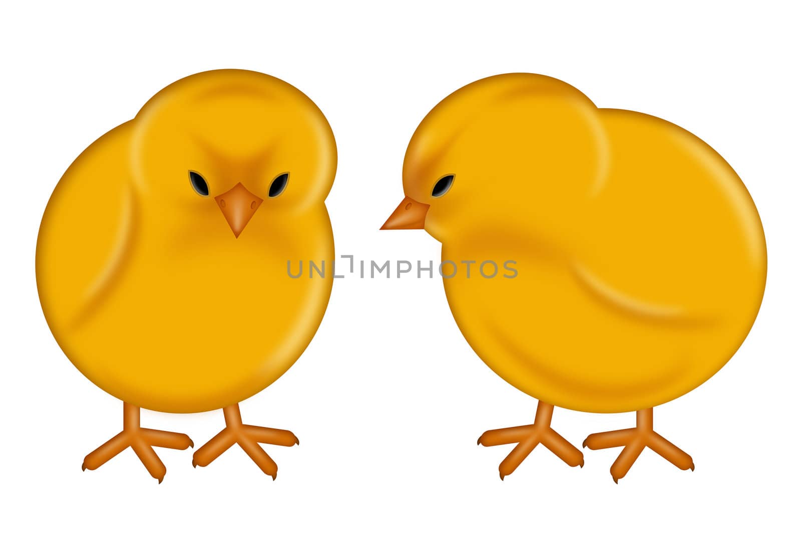 Happy Easter Day Yellow Baby Chicks Illustration