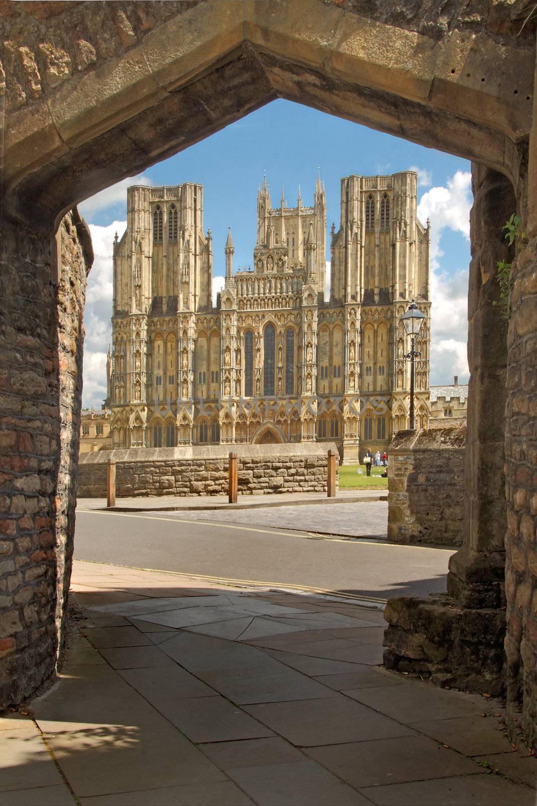 The West front of Wells Cathedral in Somerset, England. 