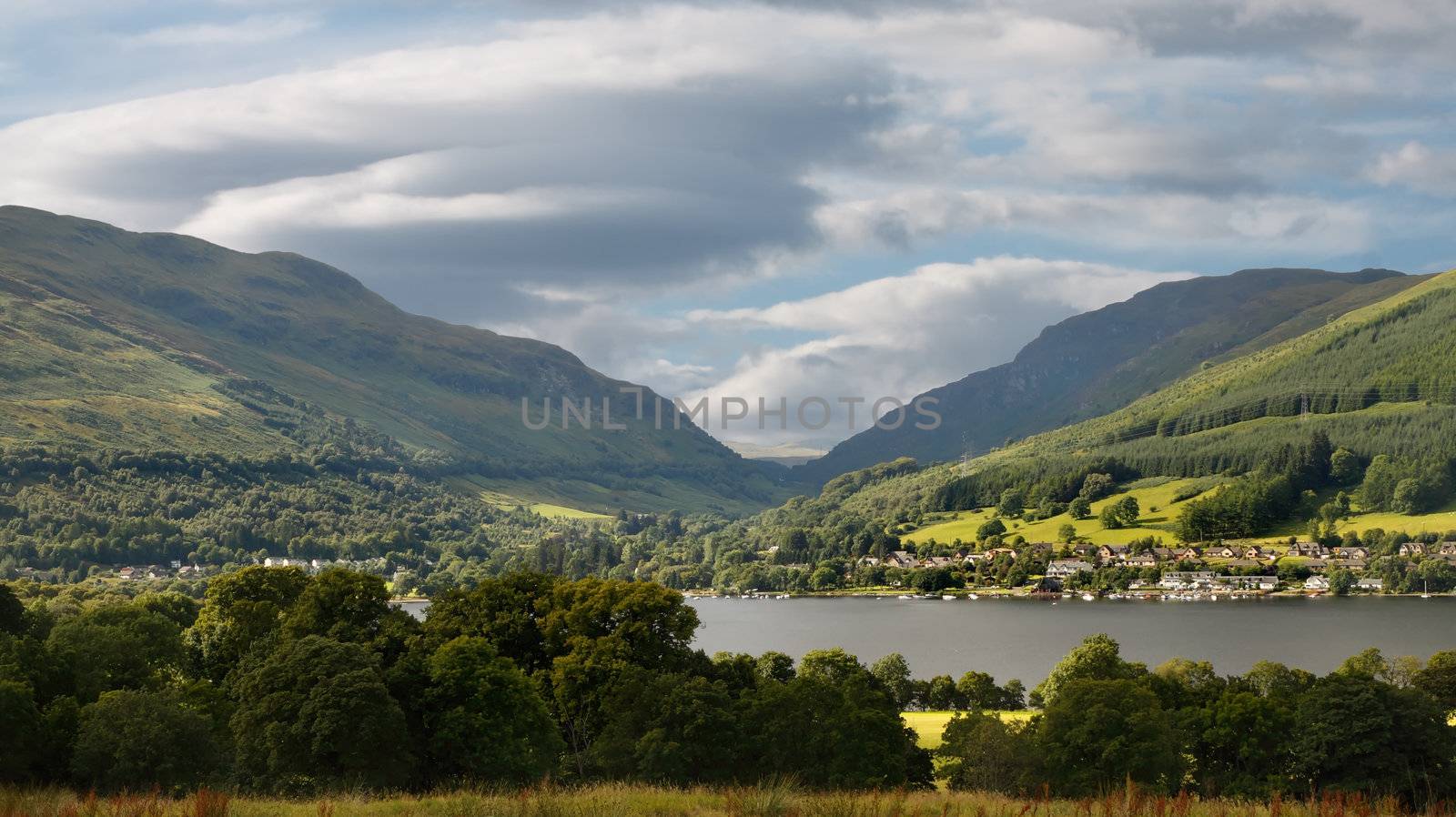 Loch Earn is a smaller loch, about six and a half miles long, partly in Stirling and partly in Perth and Kinross, Scotland.