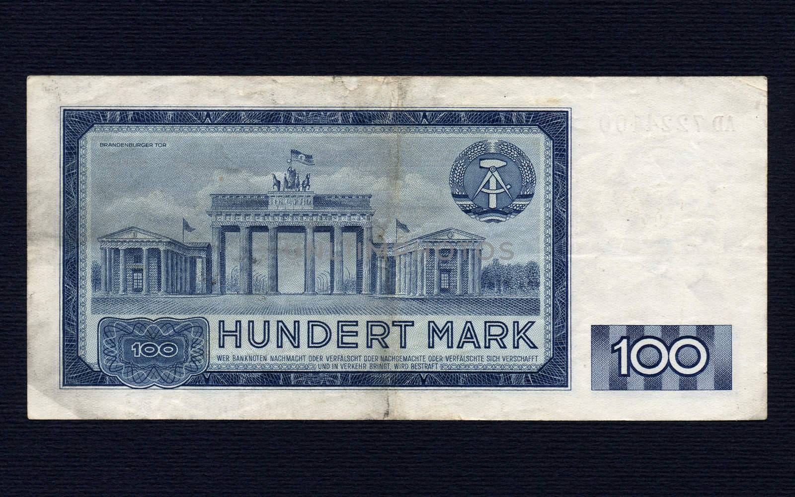 100 Mark banknote from the DDR (East Germany) - Note: no more in use since german reunification in 1990