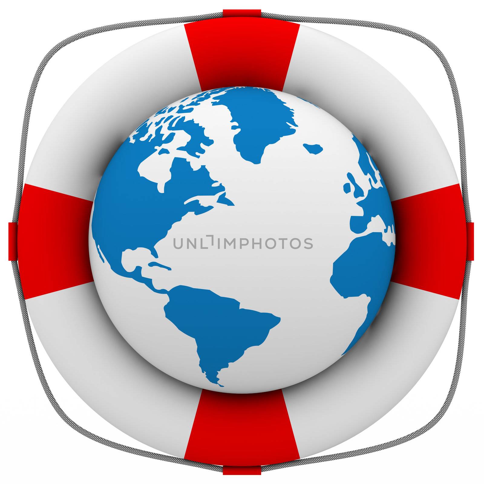Planet protection. Isolated 3D image