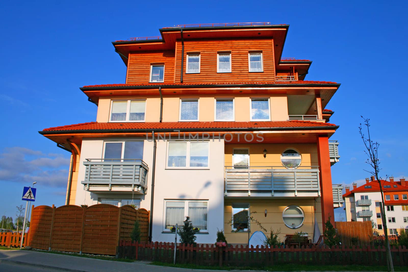 New modern apartments with balconies and gardens