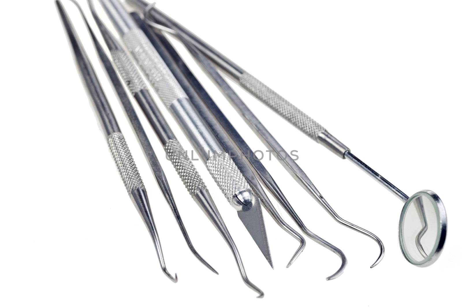 dentists tools isolated on a white background