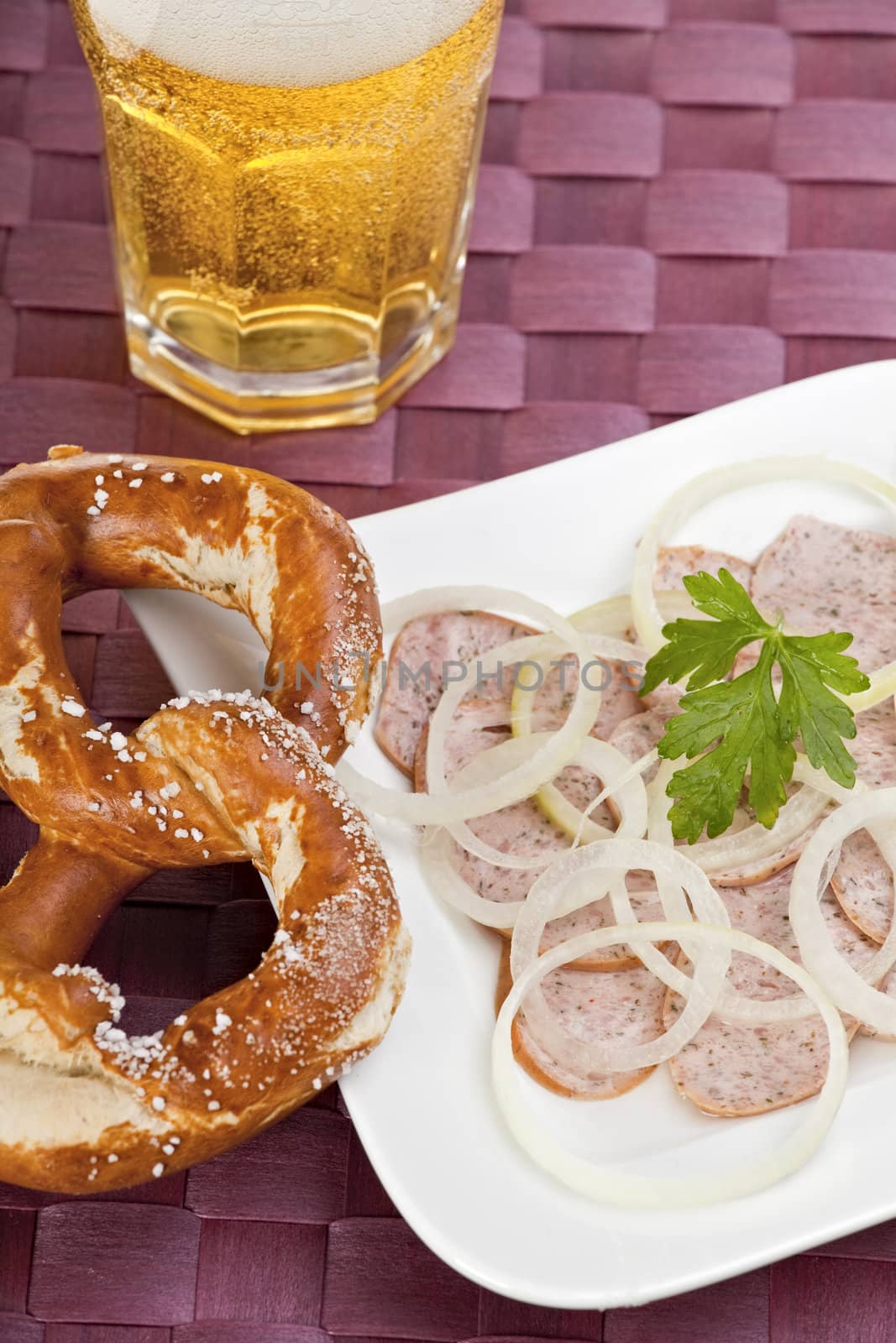 salad made of strips of sausage and onions by bernjuer