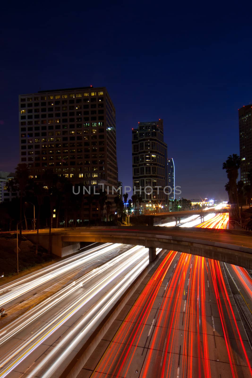 A photograph of the famous Route 101 at night!
