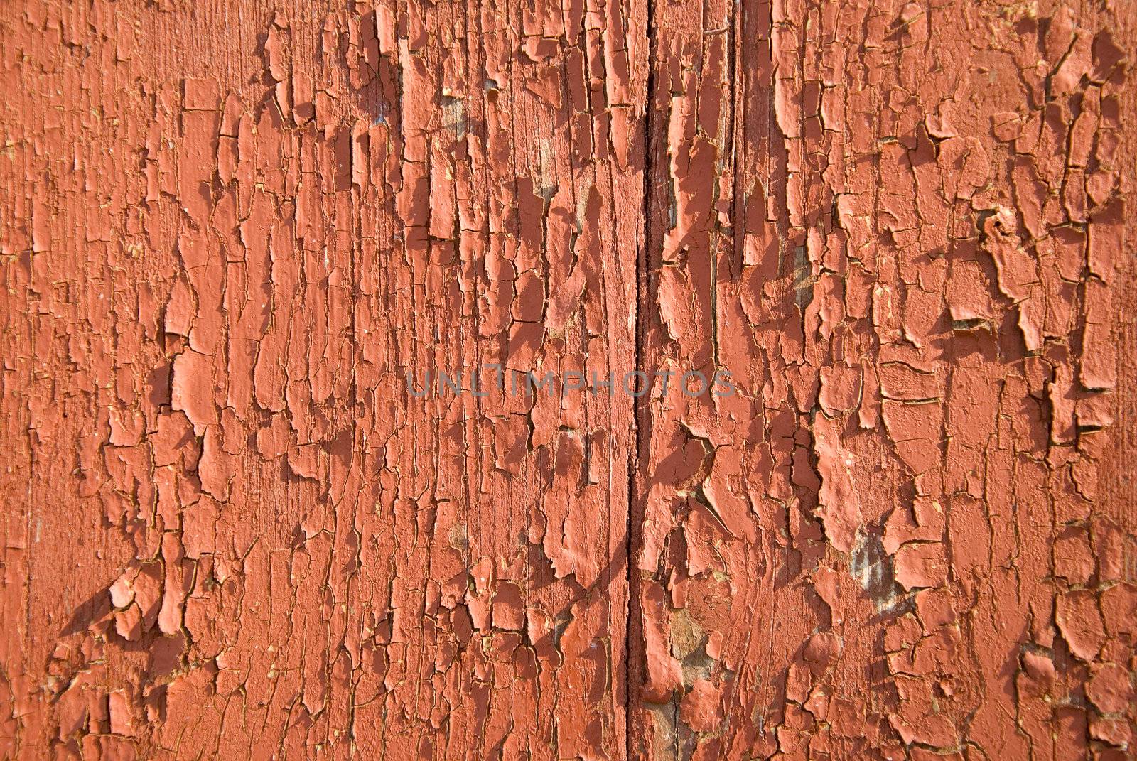 Old painted wooden boards with the falling paint background