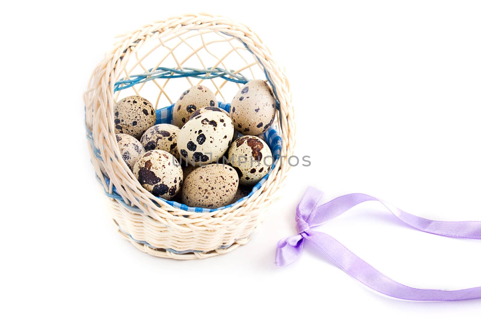 Quail eggs in basket by Angel_a