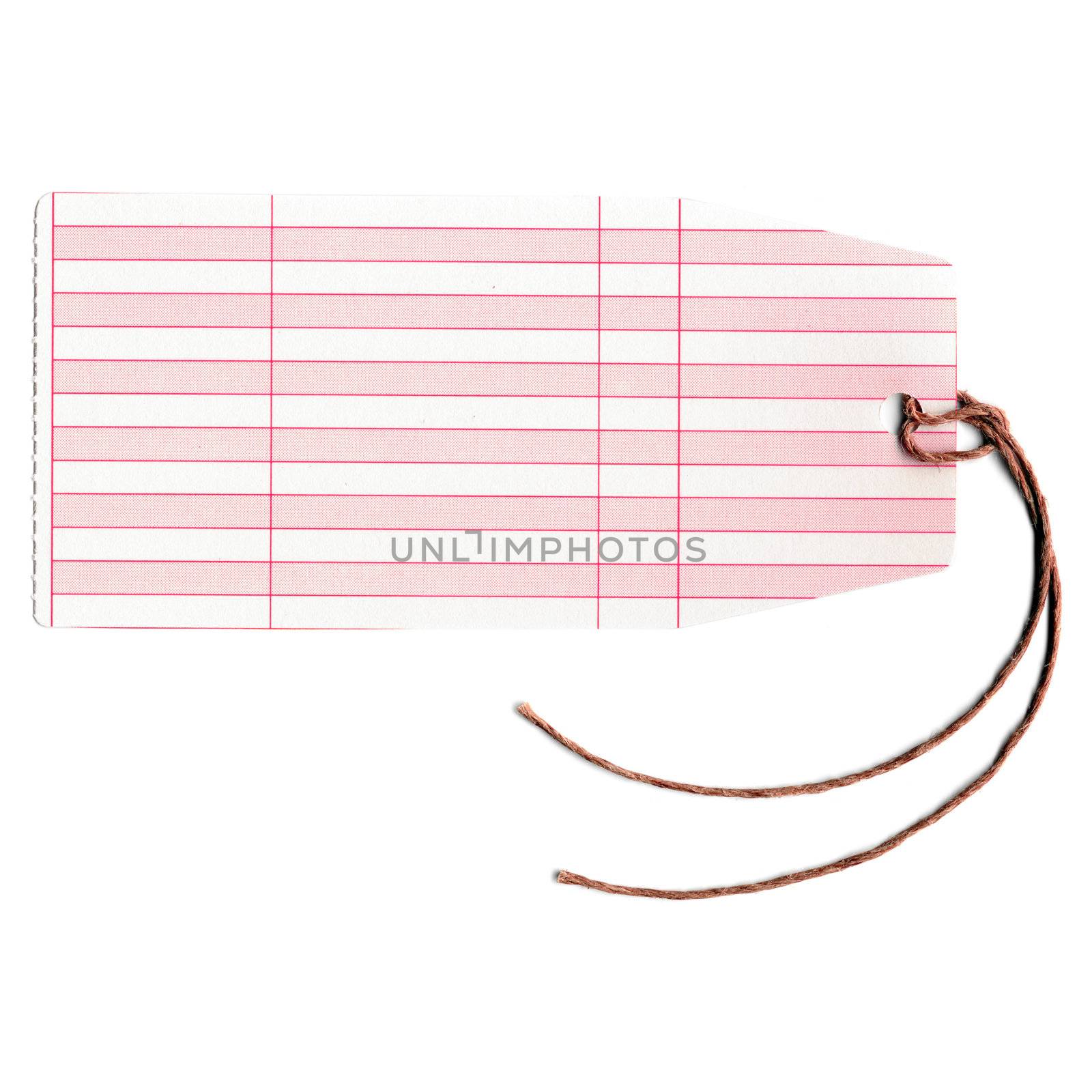 Price tag or address label with string