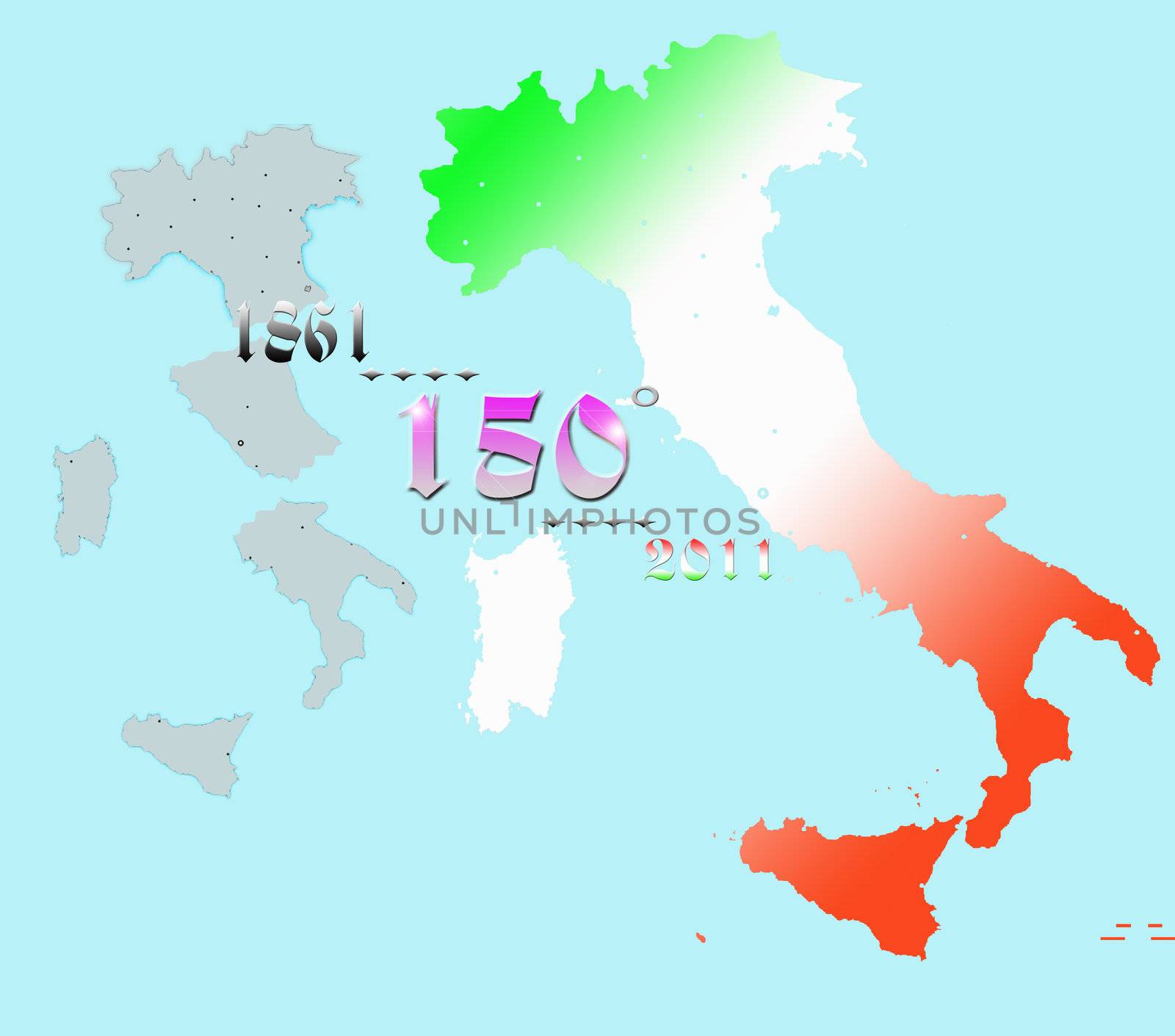 Italy. 150° anniversary of unification