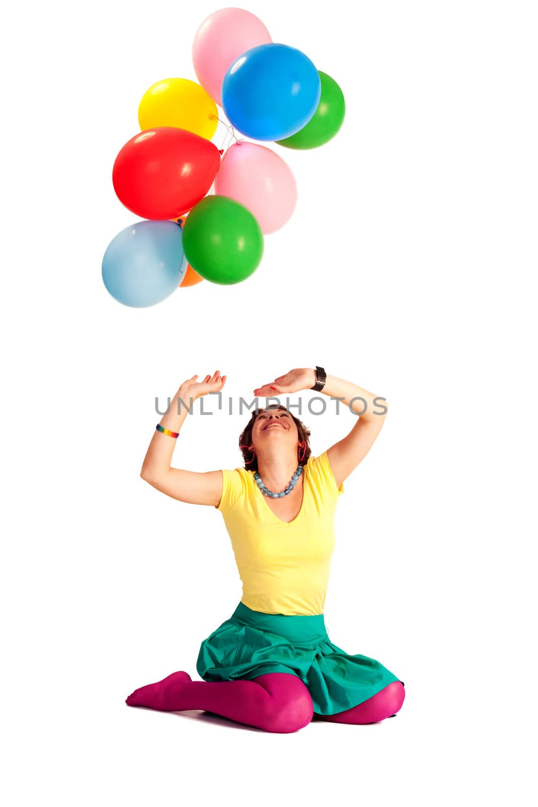 people series: young girl play with balloons