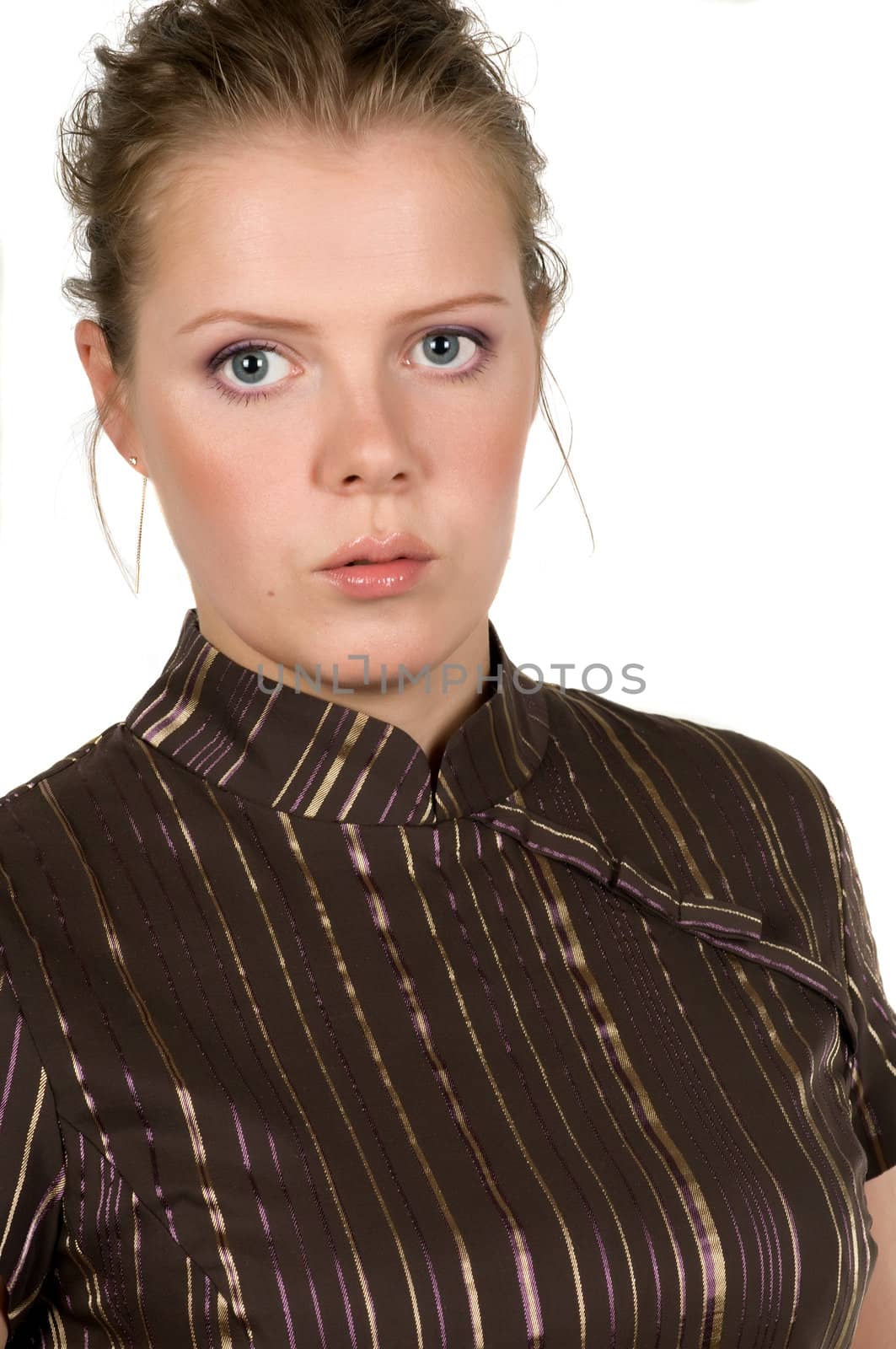 Closeup portrait of a beautiful young woman