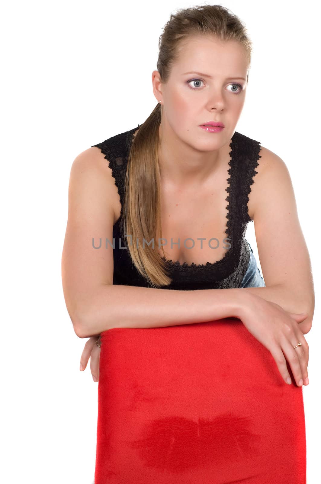 Closeup portrait of a beautiful young woman