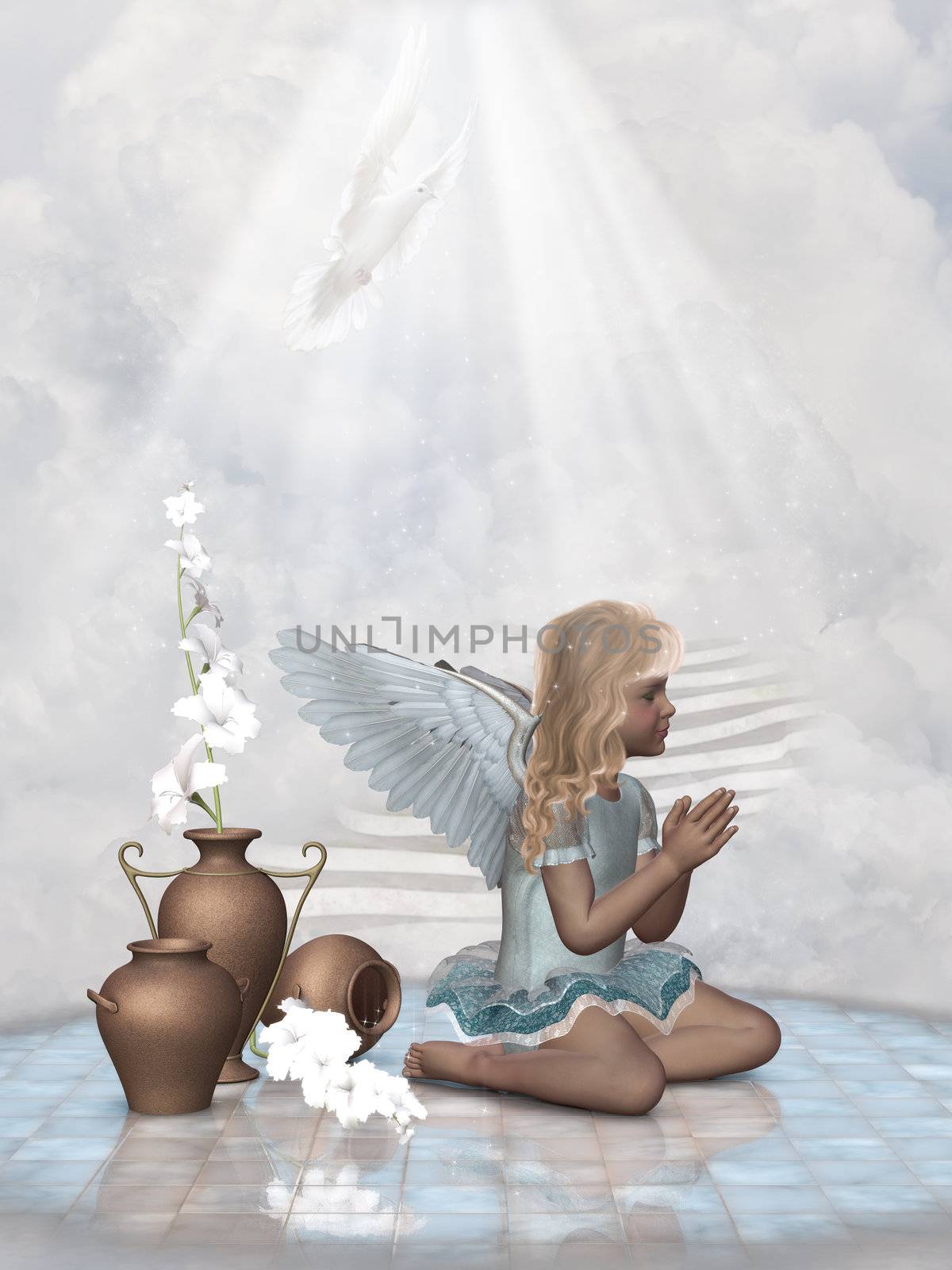 a little angel praying