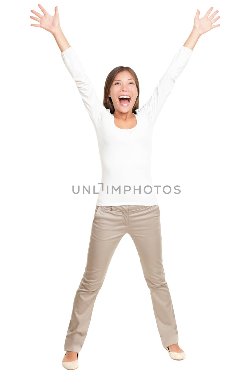 Vitality ? young happy woman on white by Maridav