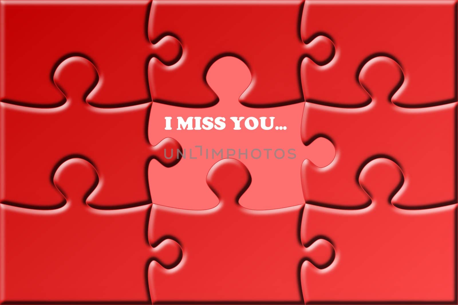 illustration of a red puzzle with a missing piece