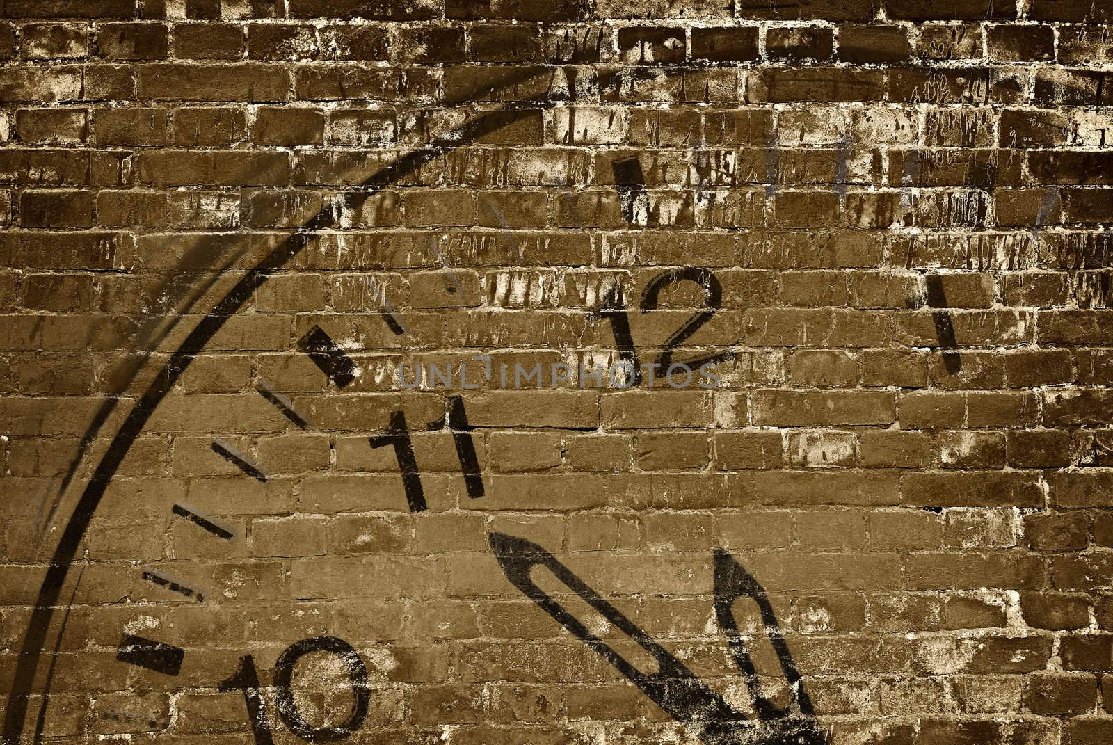 old wall with clock sin by elwynn