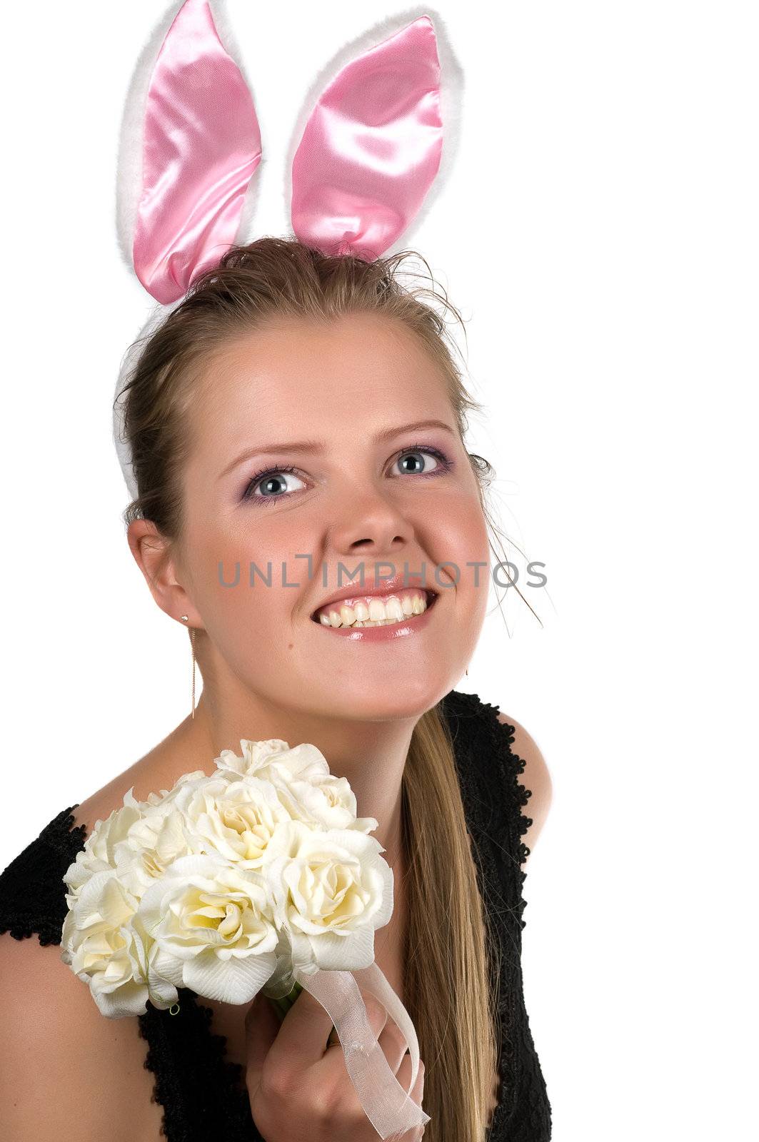 Closeup portrait of a beautiful young woman