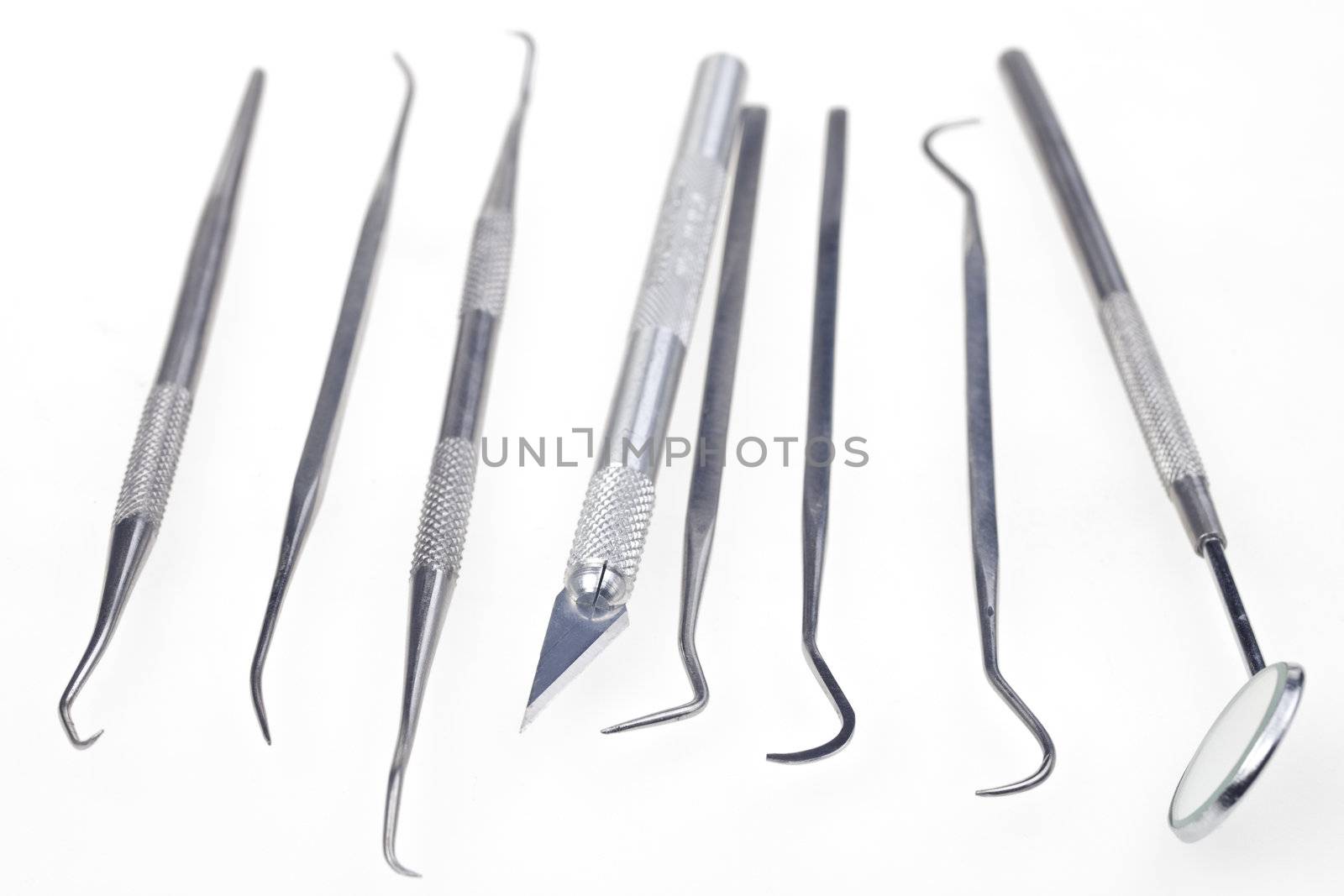 dentists tools isolated on a white background