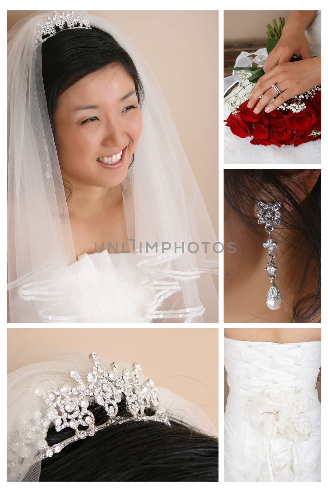 Combination of Korean Bride and bridal accessories