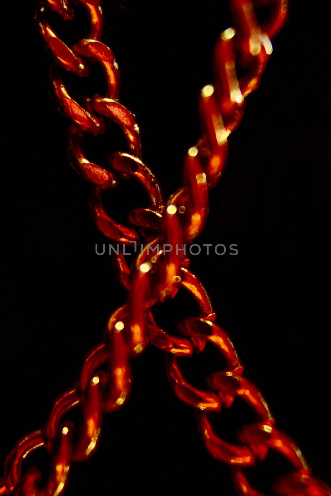 crossed chains with black background