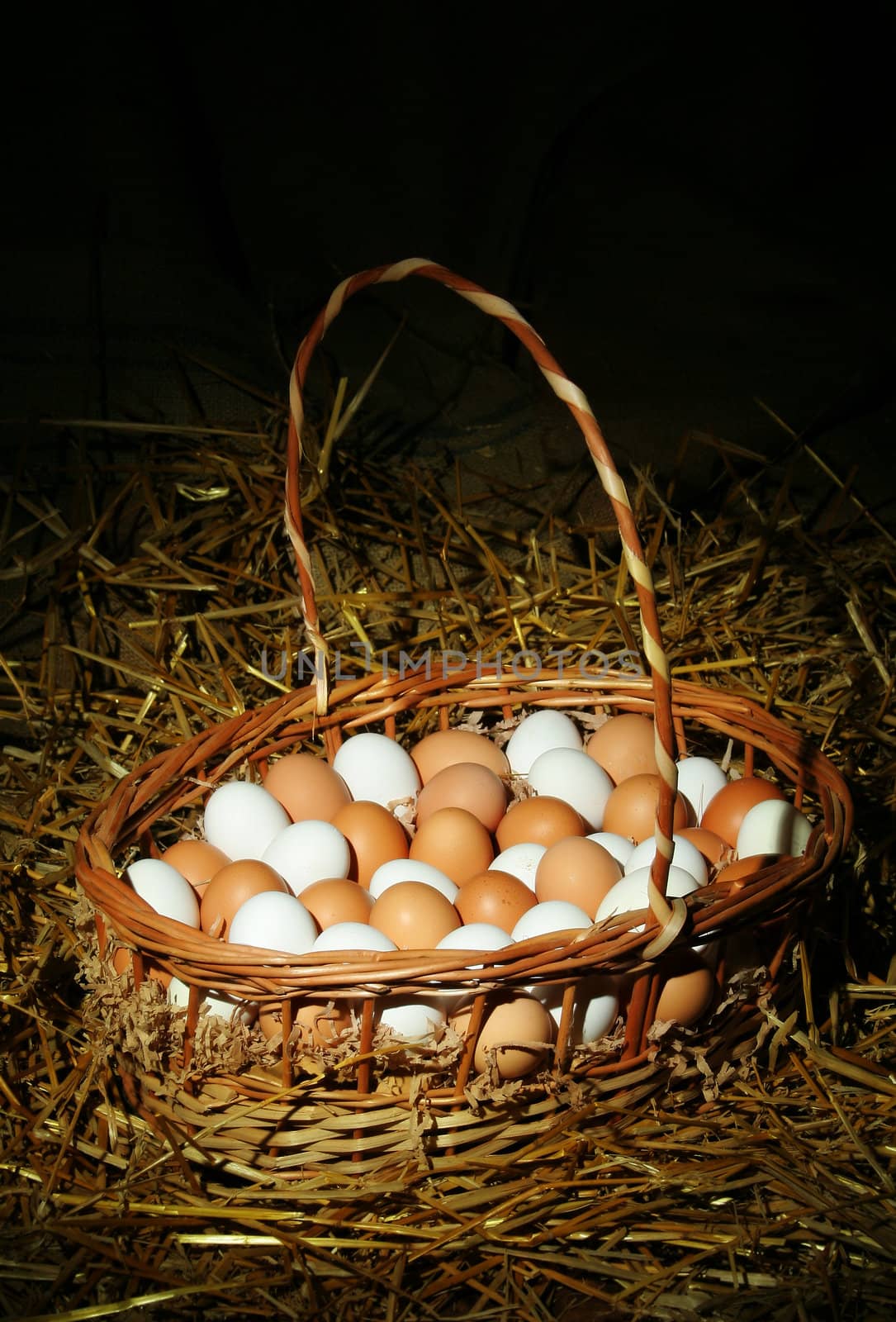 Easter eggs in a basket