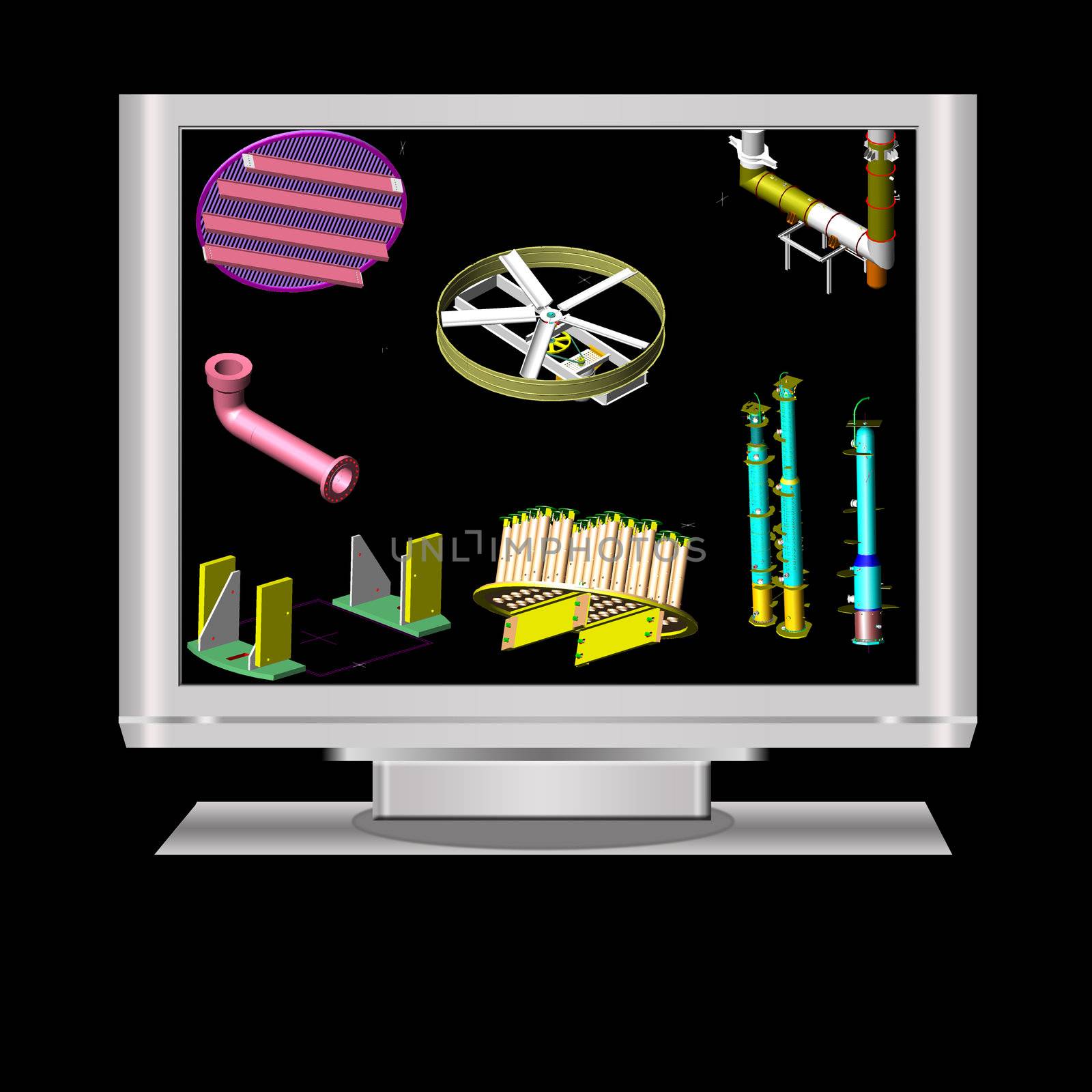 an isolated  lcd television illustration digital high resolution with 3d model.