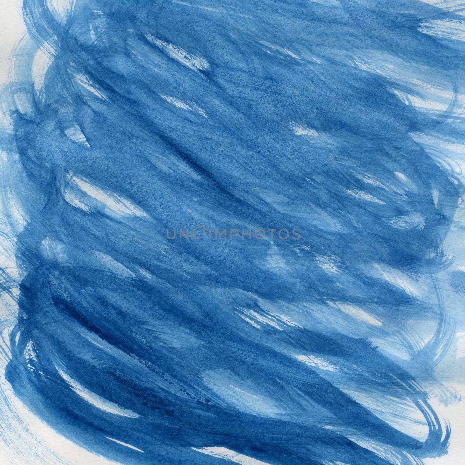 blue blue hand painted wavy watercolor abstract, self made