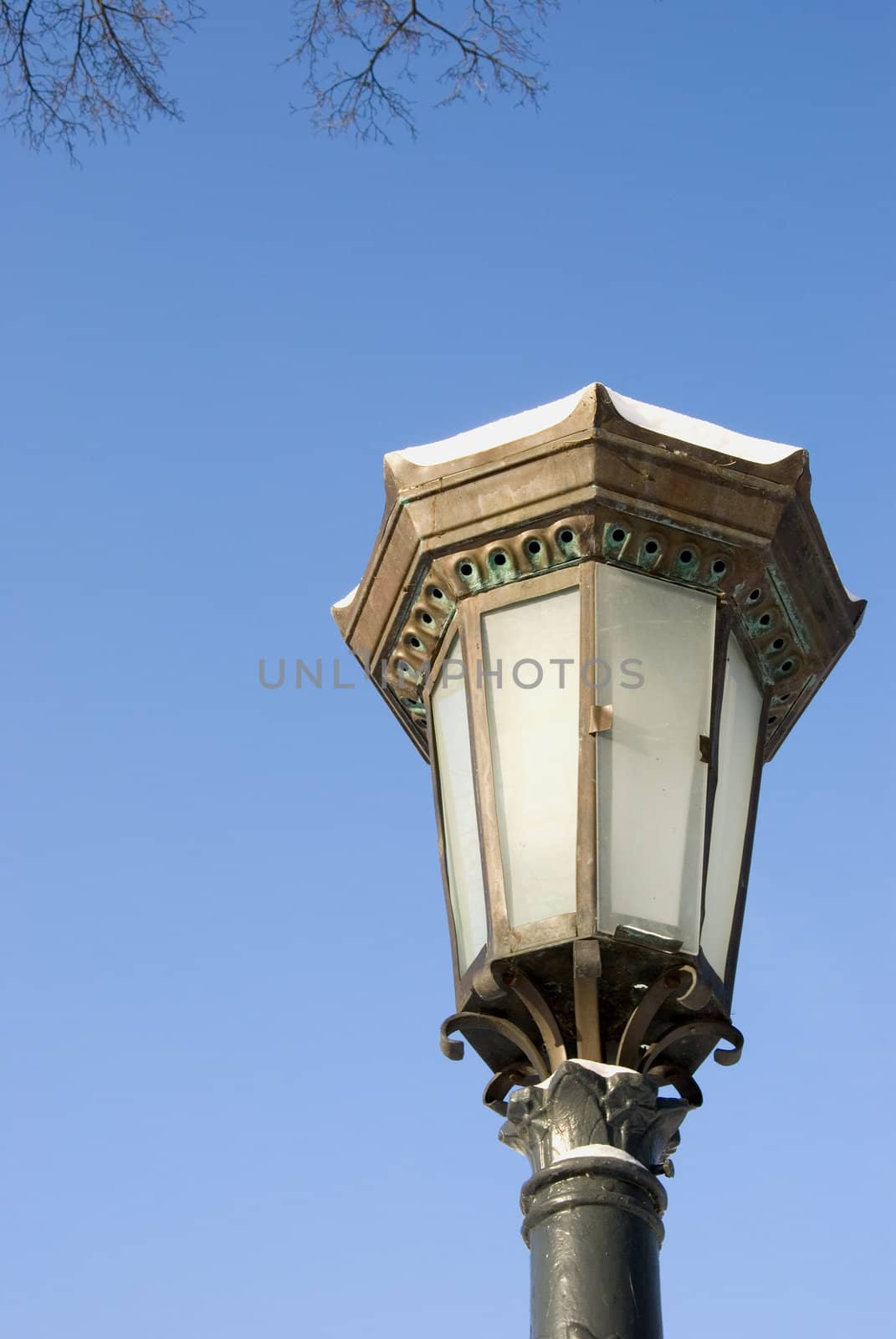 vintage lamp in the old estate park