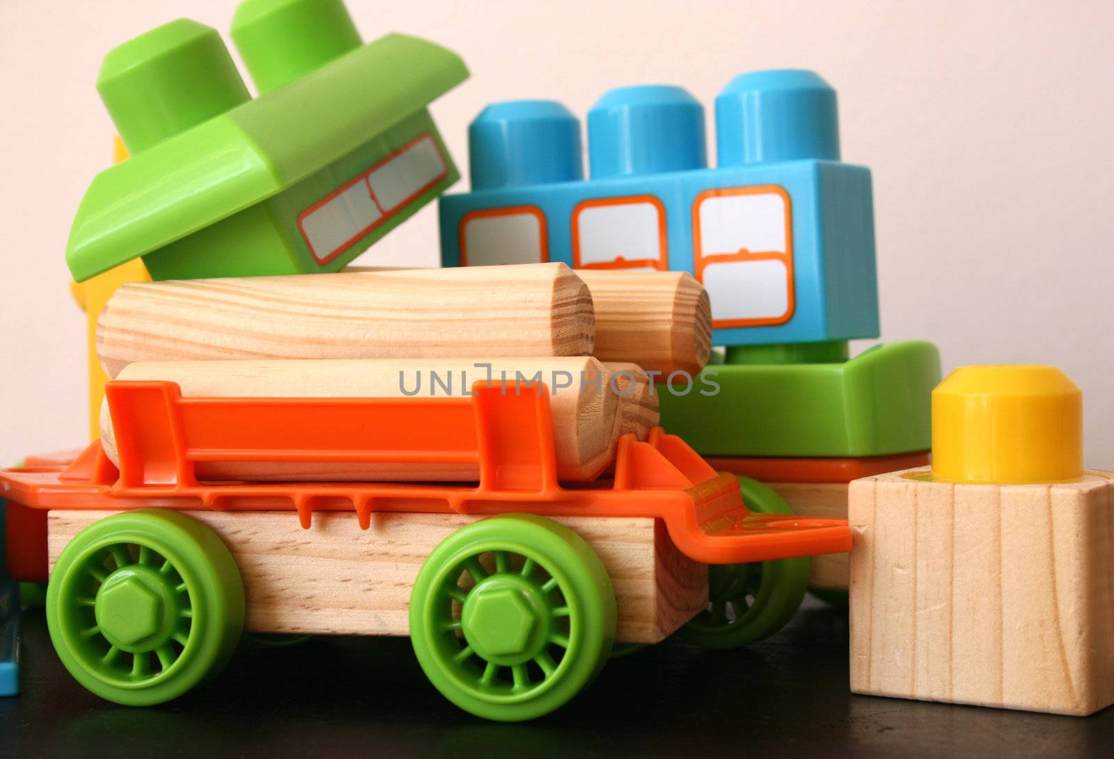 Fun educational toys for children in bright colors
