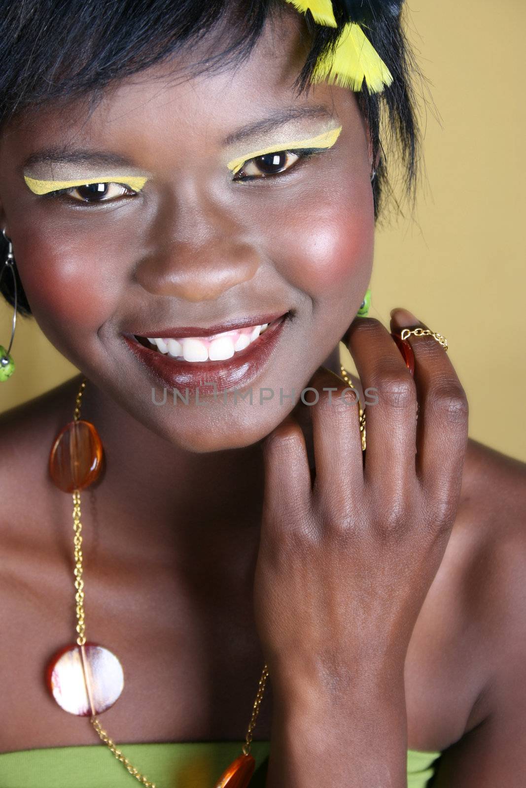 Beautiful young African female model with accessories