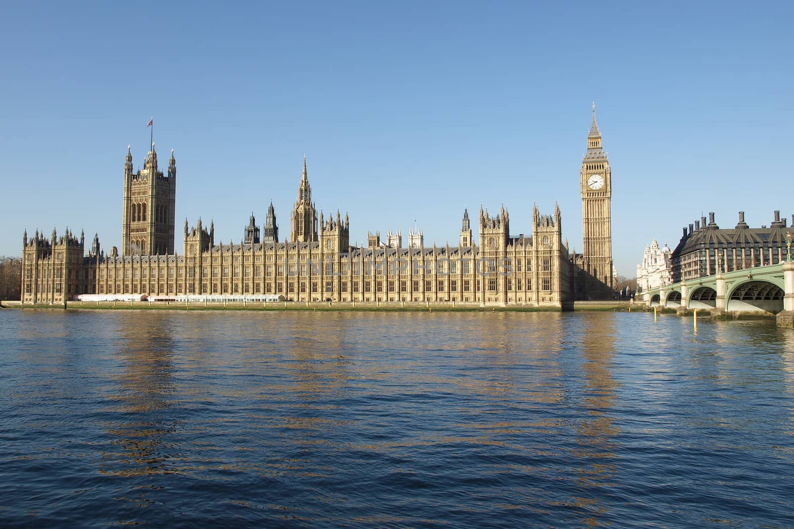 Houses of Parliament with Big Ben, Westminster Palace, London, UK