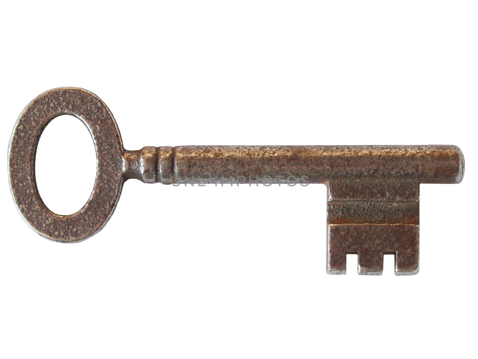 Old key isolated over a white background