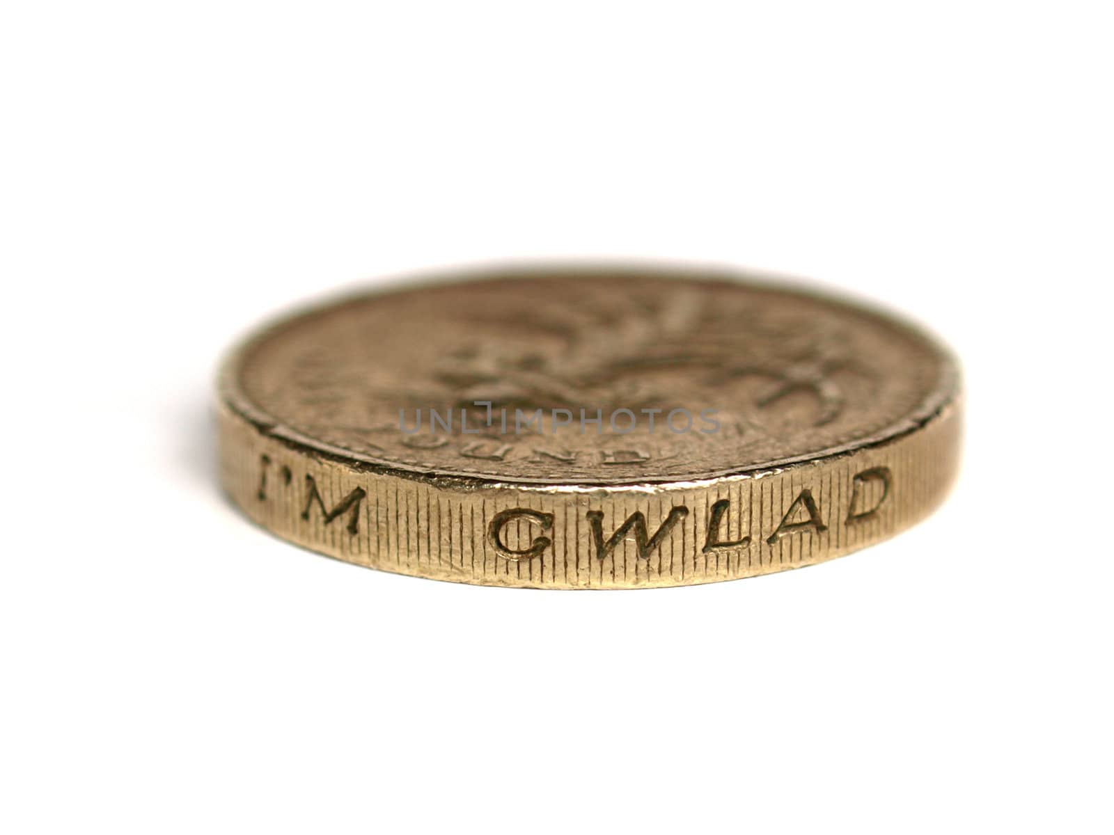 Detail of British One Pound coin (UK currency)