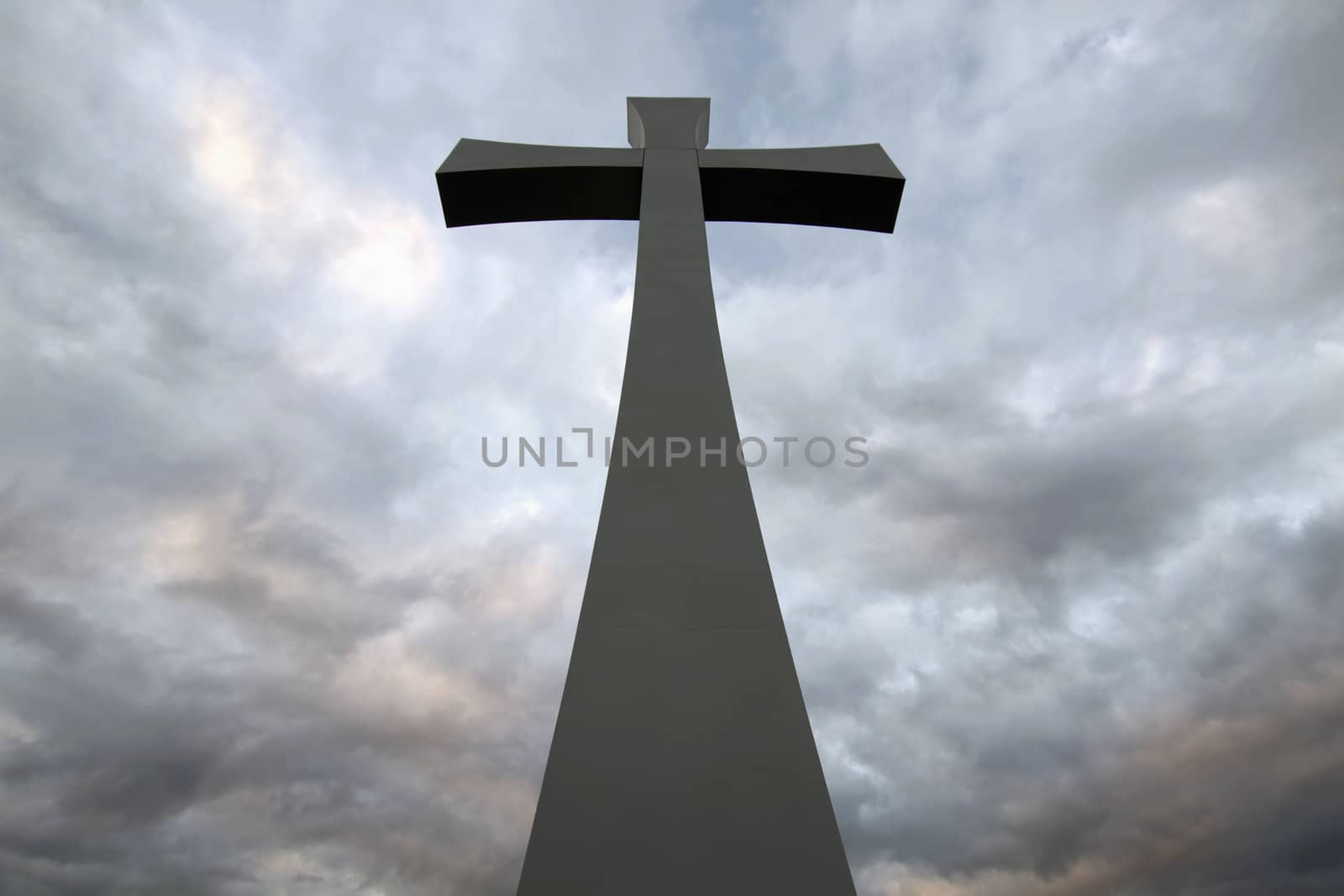 Good Friday Easter Day Cross with Cloudy Sky Background