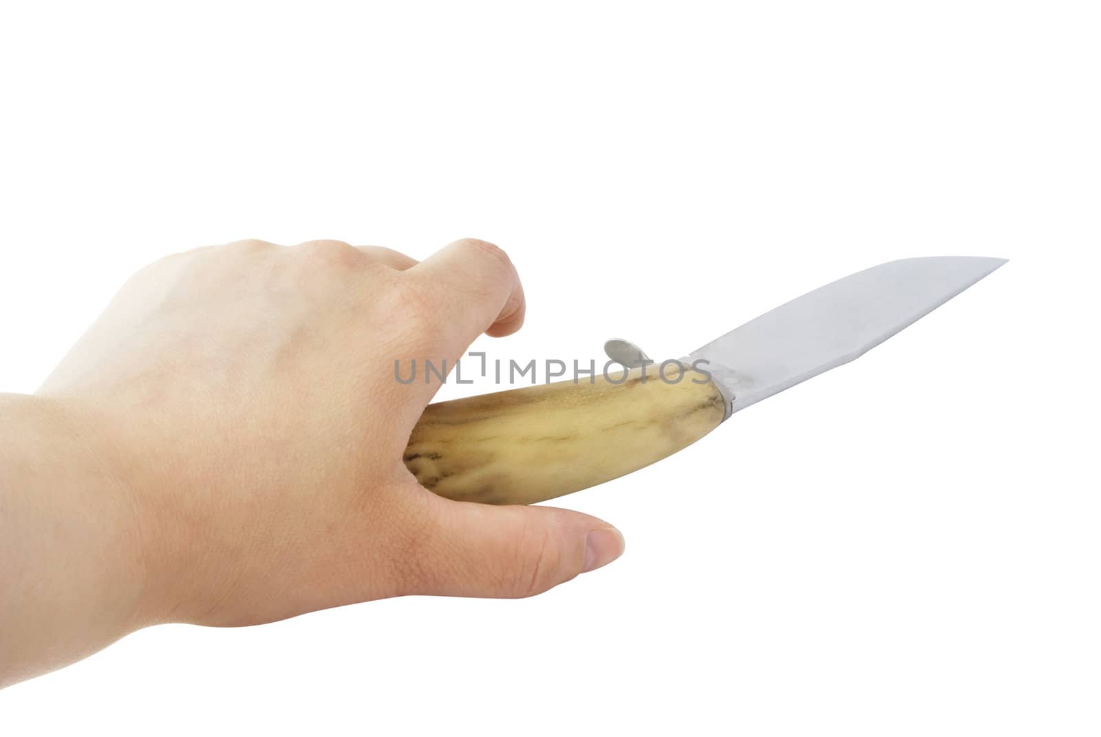 Be careful when you take a knife to hands (with clipping path)