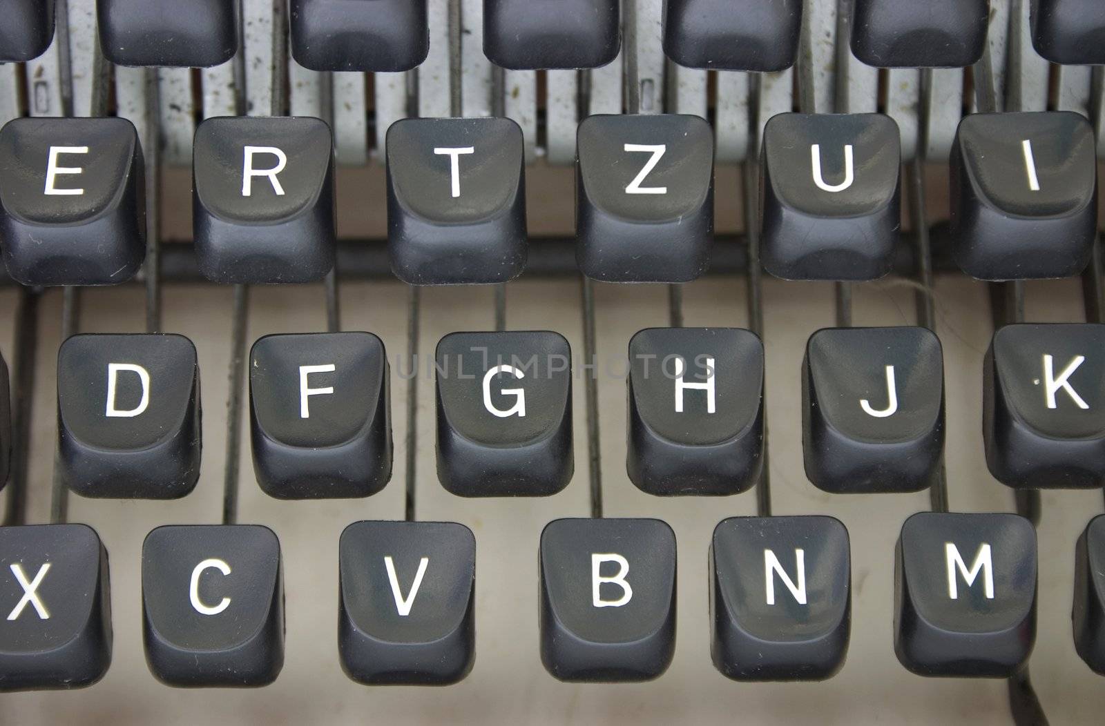 detail of retro typing machine