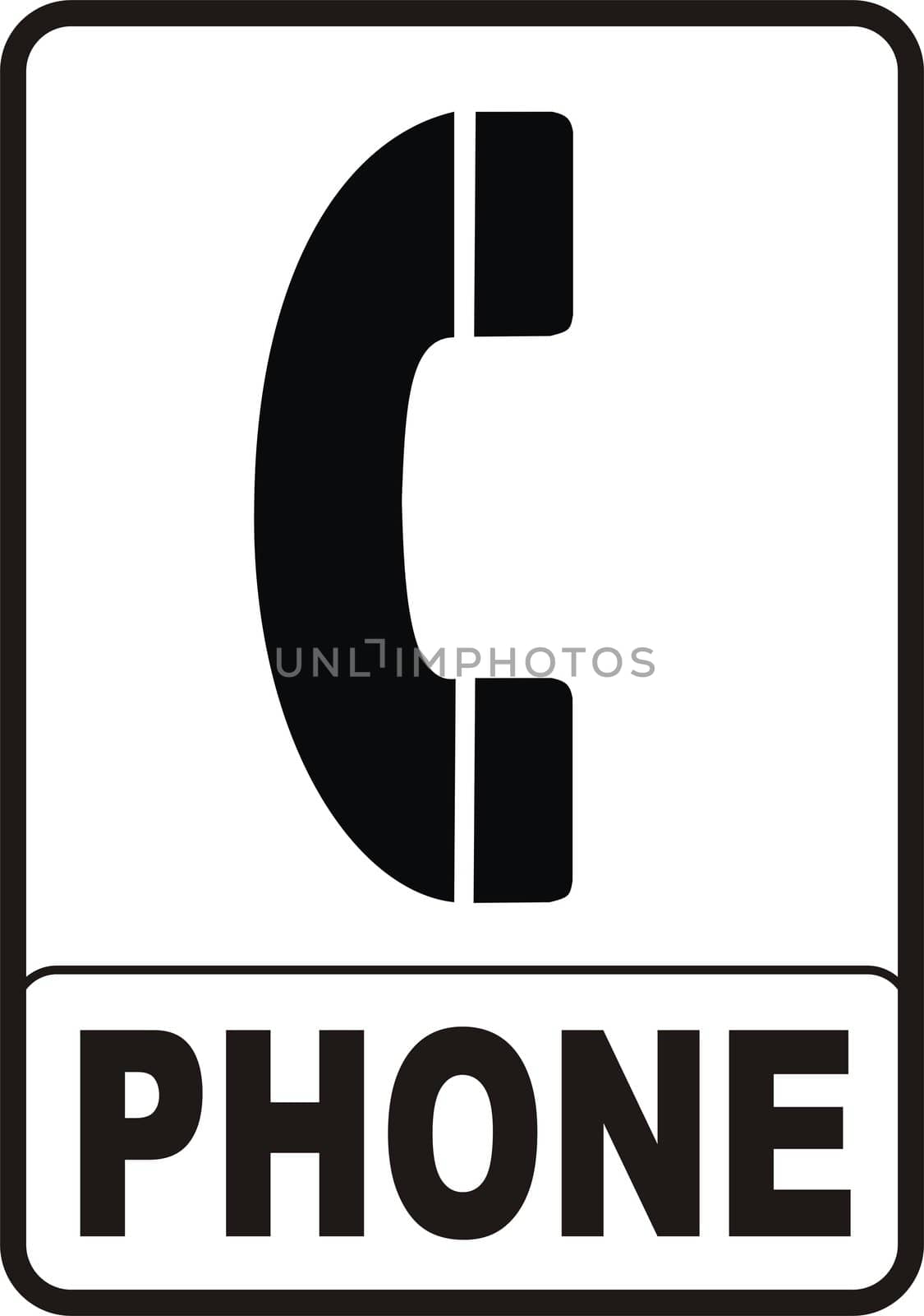 2d render of red Phone sign isolated on white

