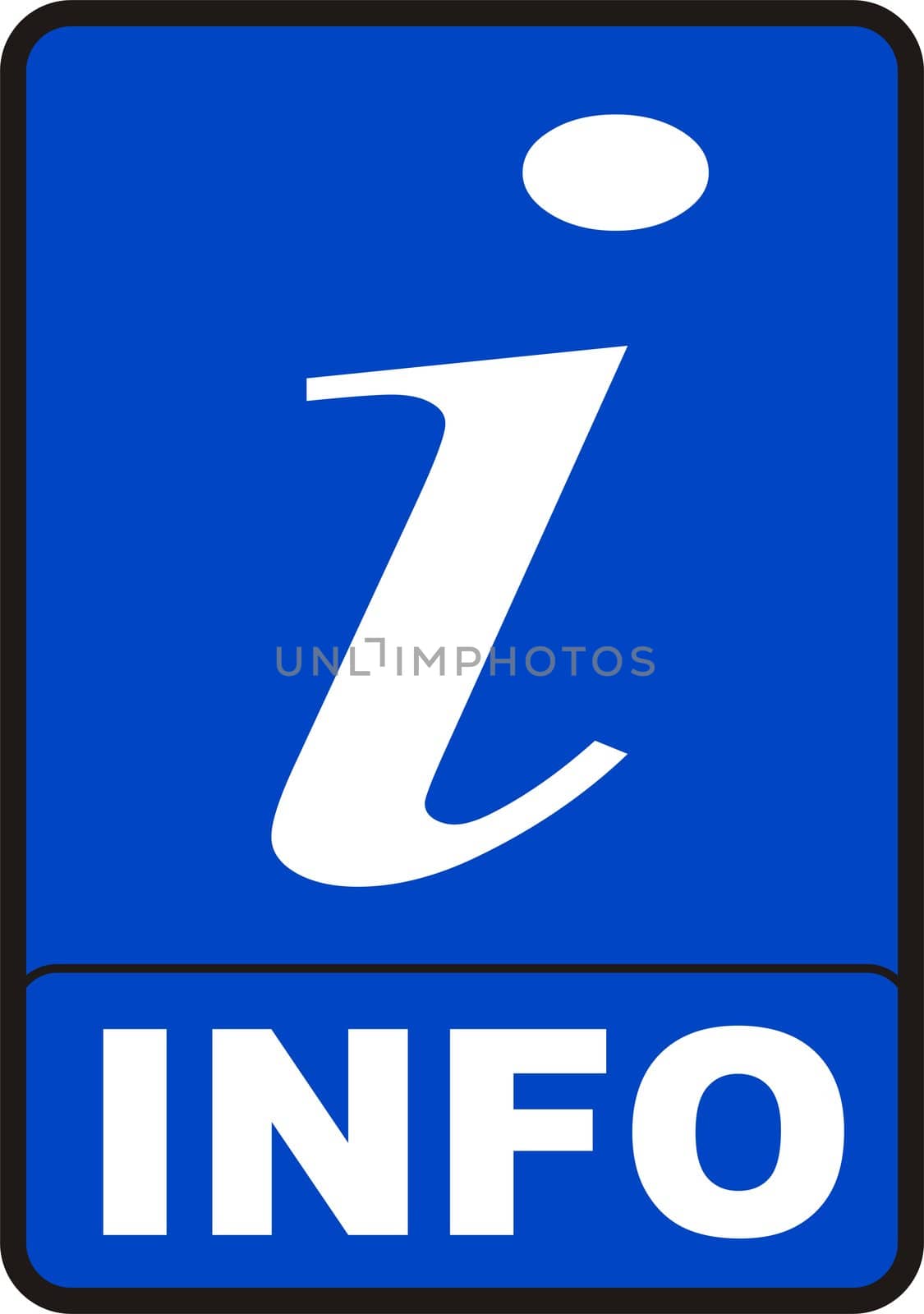 2d render of blue info sign isolated on white
