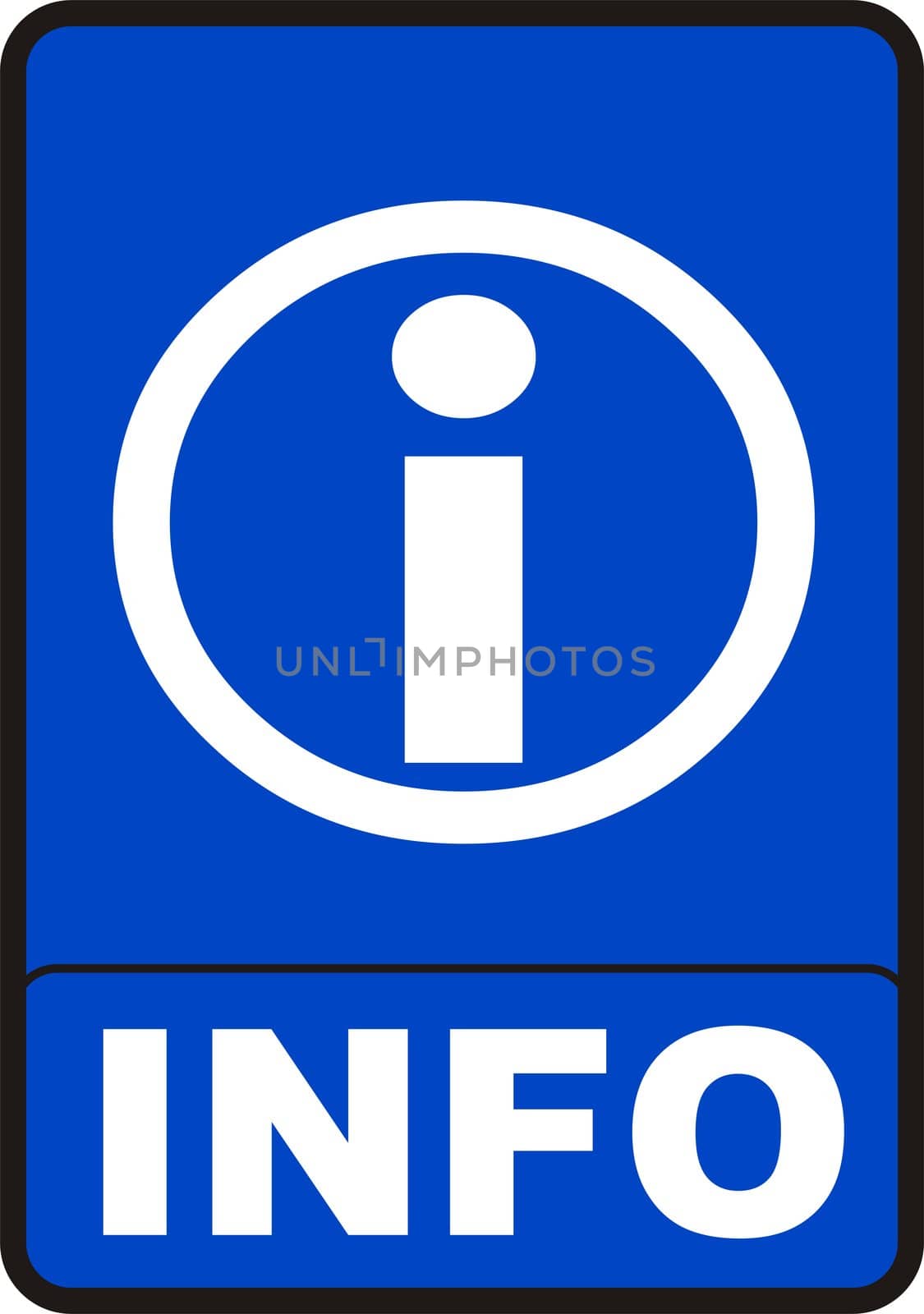 2d render of blue info sign isolated on white
