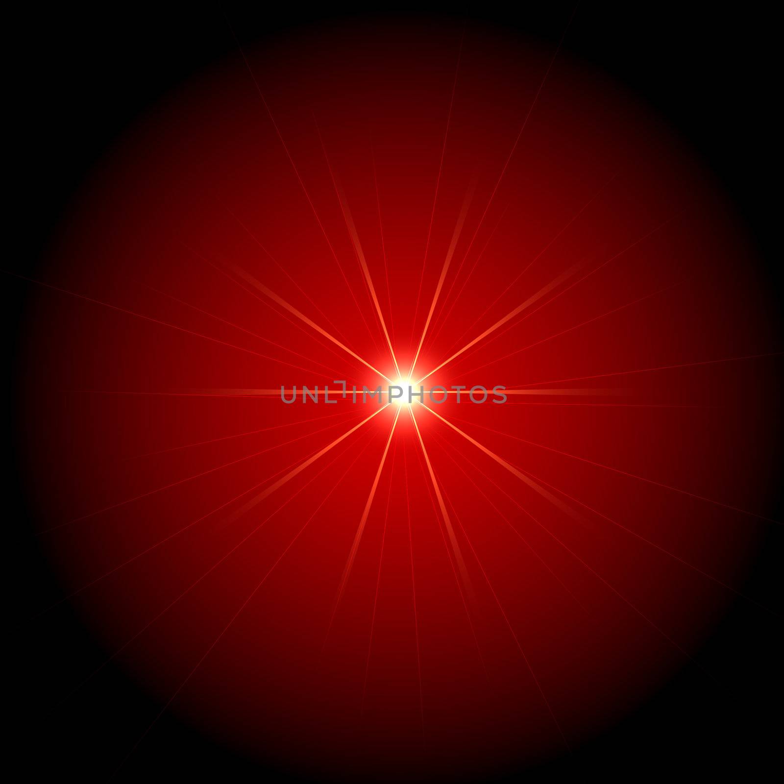 A star shining in a red cloud on a black background