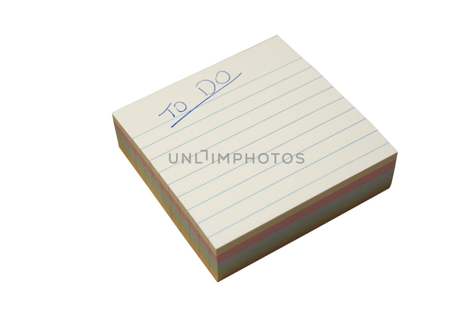 A lined memo block with the words "to do" on it