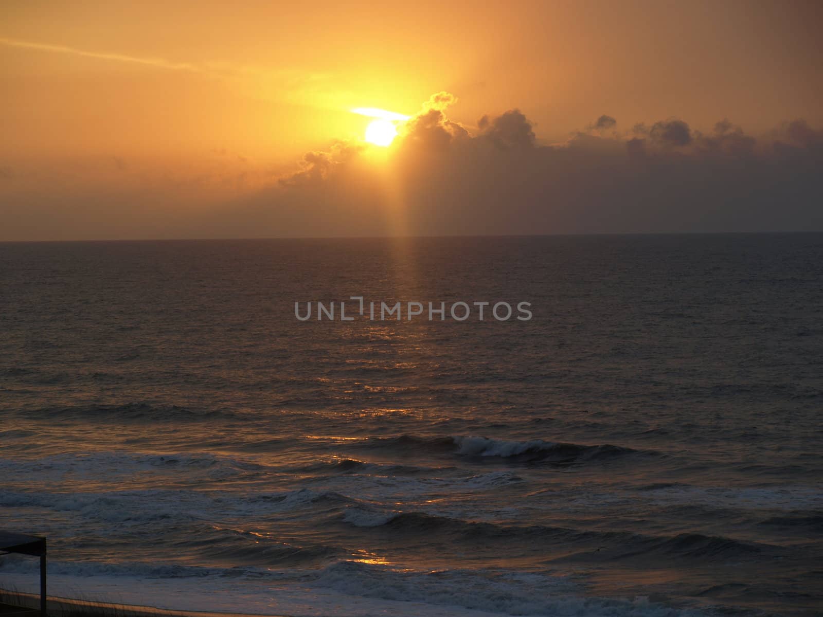 Sunrise over Carolina beach in North Carolina