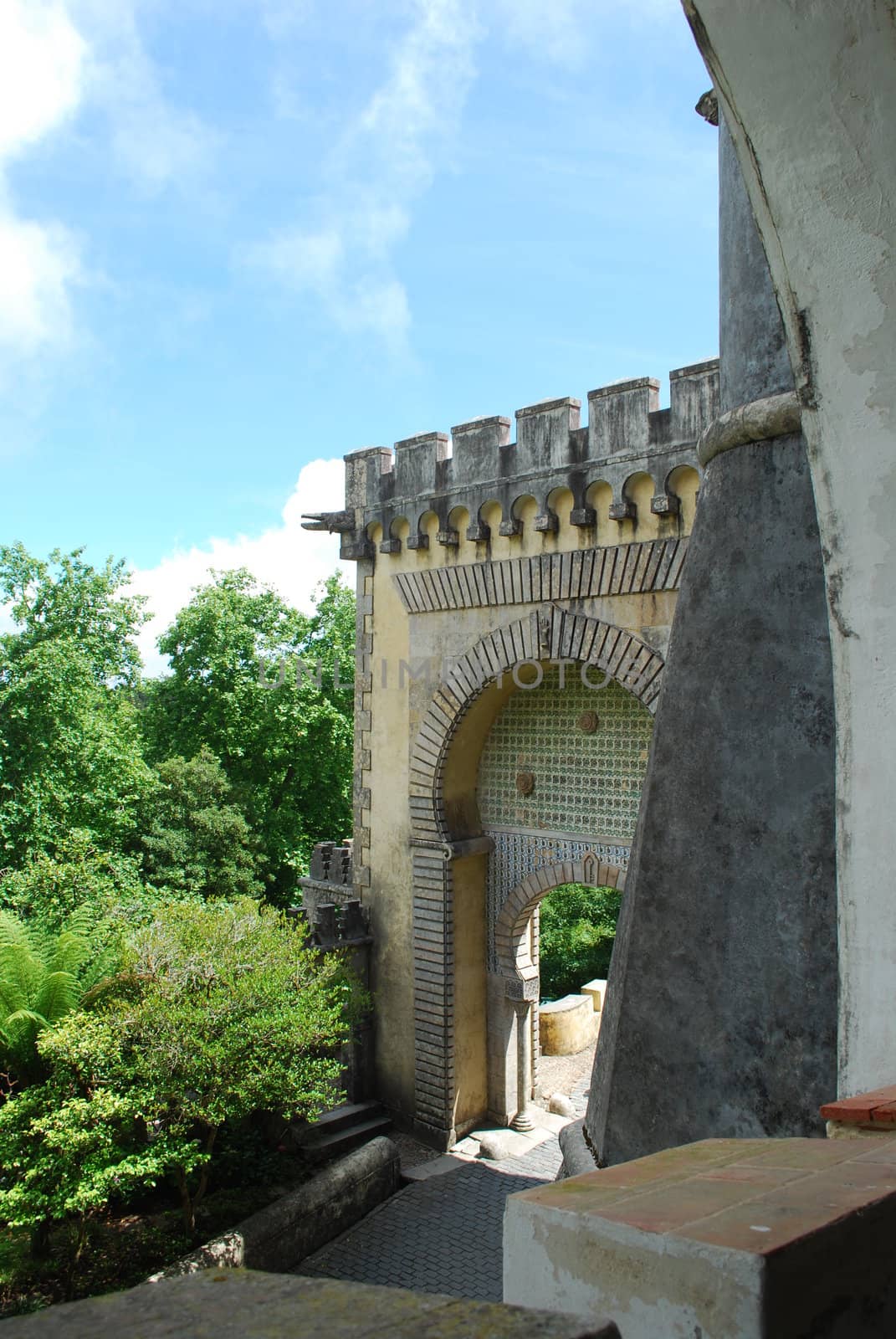 Architectural detail in Pena Palace in Sintra by luissantos84