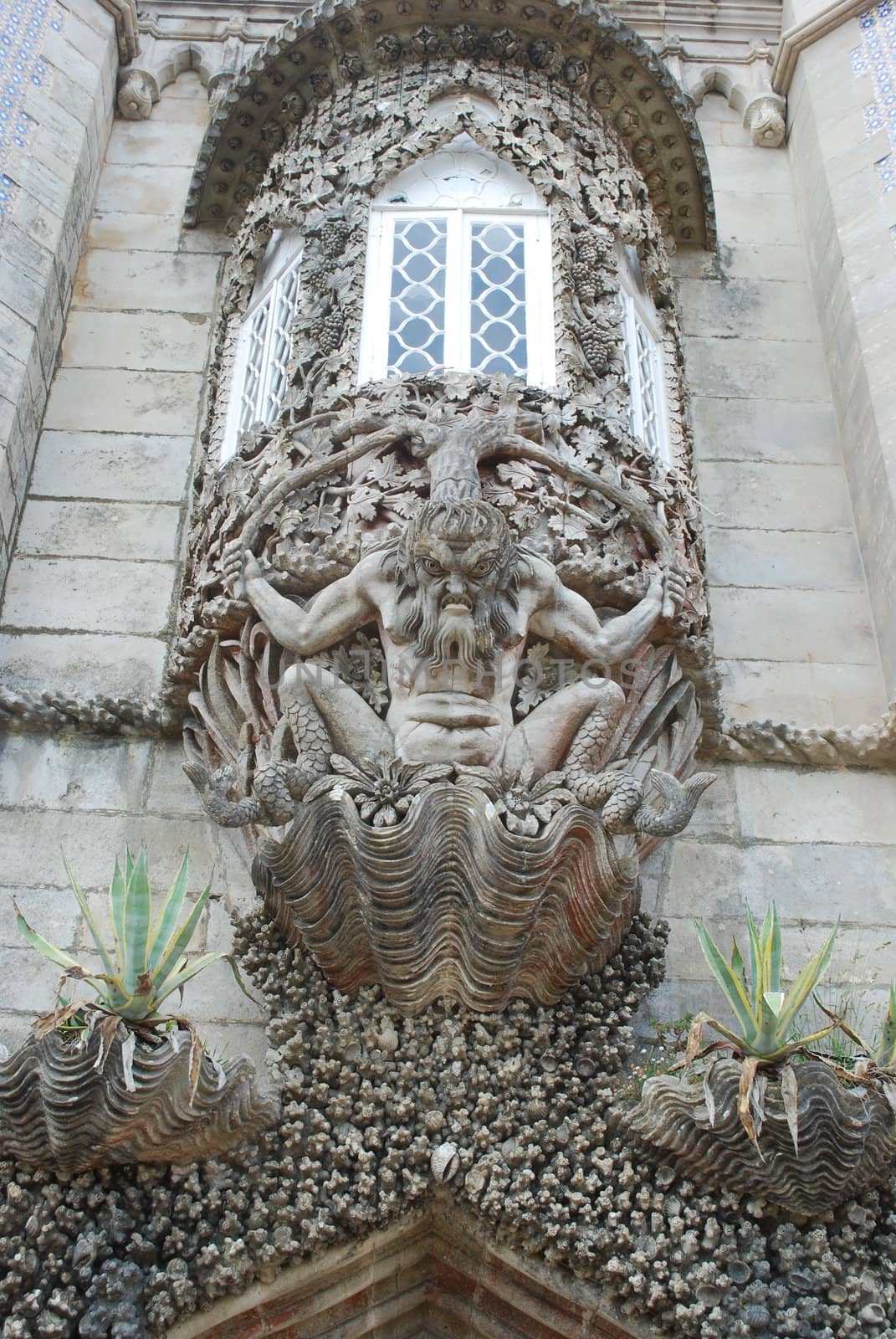 architectural detail of Gargoyle in Sintra, Portugal