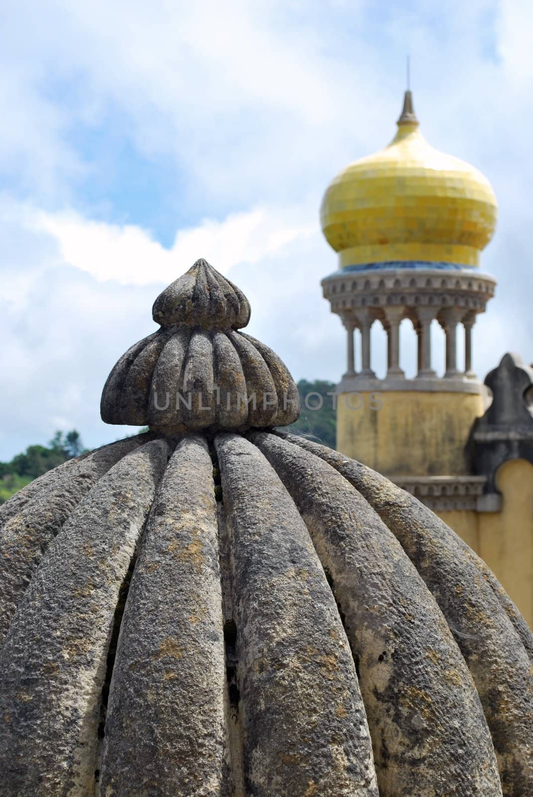 Yellow tower of Pena Palace in Sintra, Portugal by luissantos84