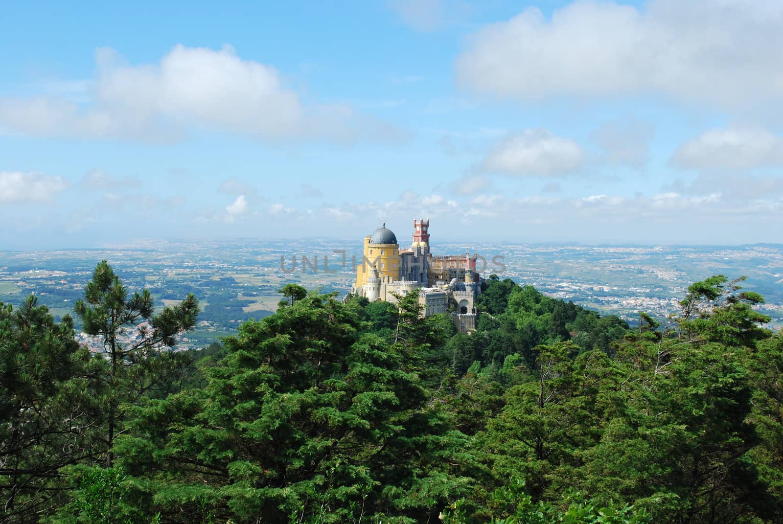 Colorful Palace of Pena landscape view in Sintra, Portugal. by luissantos84