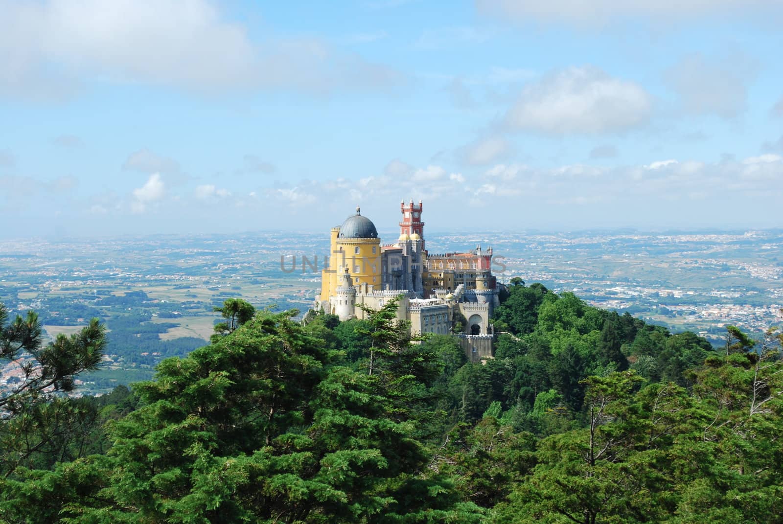 Colorful Palace of Pena landscape view in Sintra, Portugal. by luissantos84